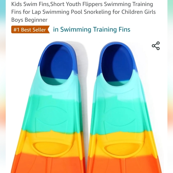 Swim fins Youth Flippers  Traings for Lap Swimming  pool snorkeling size medium - Picture 1 of 4